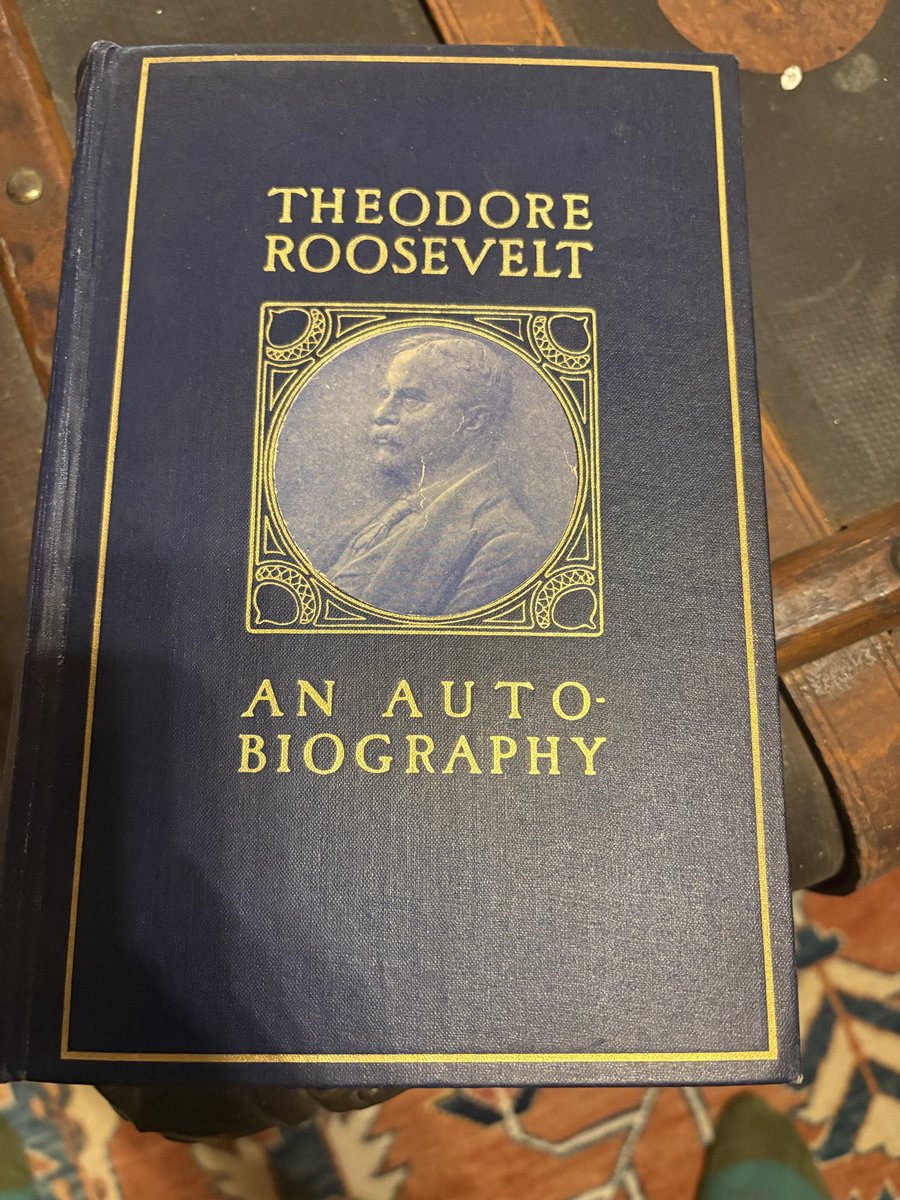 MattWalshBlog's tweet photo. My wife found this first edition of Theodore Roosevelt’s autobiography at a used book store. 1913. Really cool. https://t.co/qRiQANDb6N
