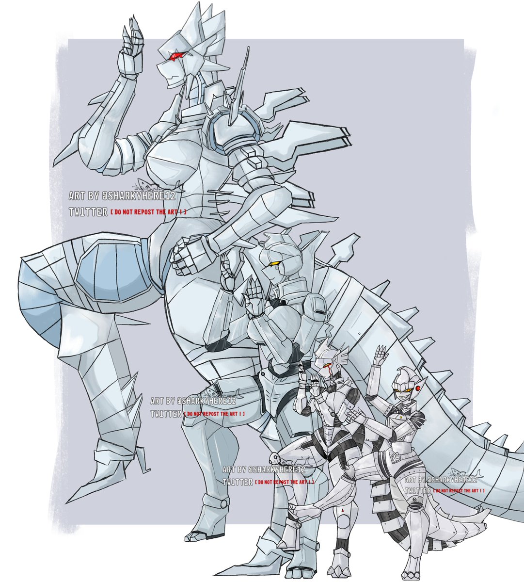 SharkyHere12's tweet photo. Silly Mecha-girls Squad 💥💥

#Godzilla #ゴジラ https://t.co/PMSy9F0jvW