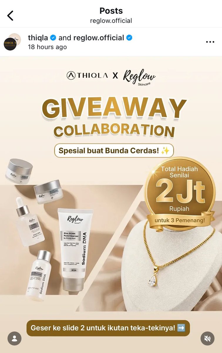 Reglowofficial_'s tweet photo. Heyyy warga X, ikut giveaway enih donggg! Hadiahnya gak kaleng-kaleng loh 😍🫵🏻 

#giveaway #ReglowGiveaway #ReglowXThiqla https://t.co/nK0OgTPhqJ