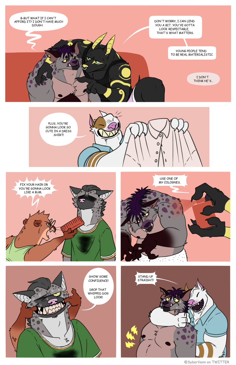 SyberVenn's tweet photo. Page 6 of "Love at First Spot" is out now! 
I was planning on dropping two pages this week, but I've been dealing with a lot of personal issues, so I'm really sorry! I tried. 🥲

"Looks like Enzo and Alex's friends are starting to take way too much control over things... " https://t.co/lngOxgbzcZ