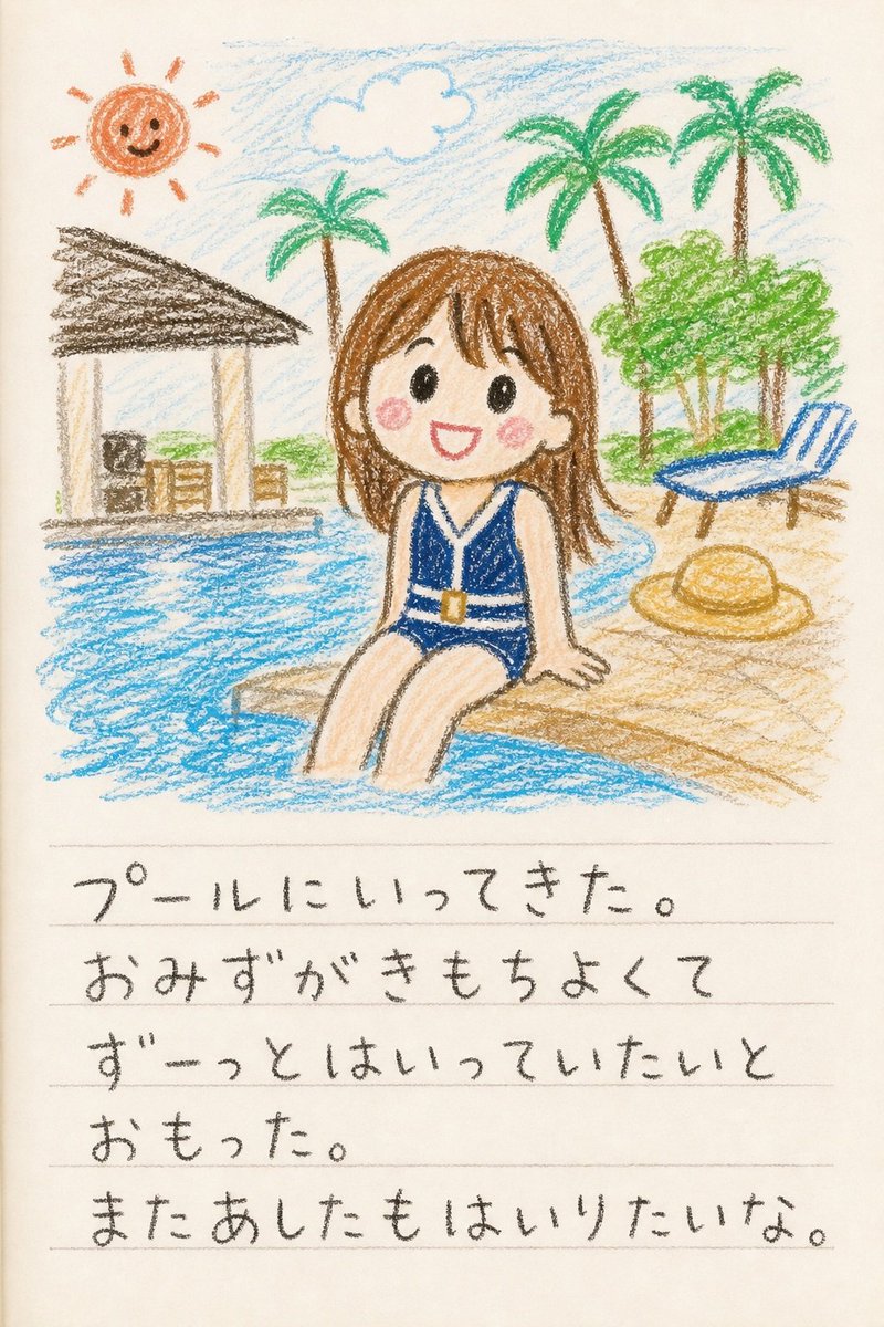 aaa_azusa_8's tweet photo. 夏休みの宿題の絵日記を
思い出して絵日記😆 https://t.co/8pVrsZbPp7