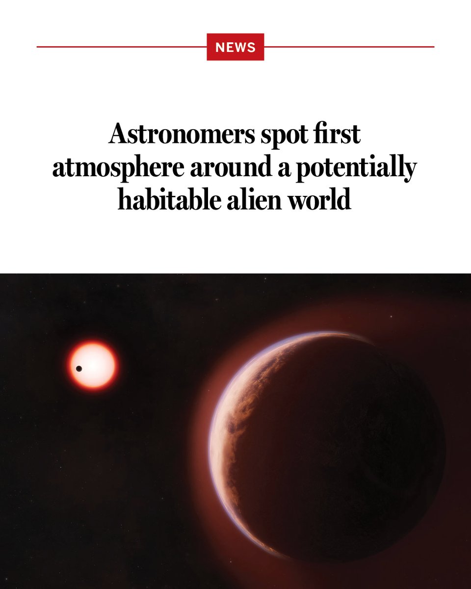 NewsfromScience's tweet photo. Astronomers have discovered more than 6000 planets orbiting other stars—many of them small and rocky like Earth. But despite years of searching, firm evidence that such worlds have stable atmospheres has remained elusive. 

Now, researchers report that the relatively nearby super-Earth LHS 1140b appears to be leaking helium gas into space, implying it still has a substantial atmosphere billions of years after its birth.

Learn more: https://t.co/Q09XPkoxUr