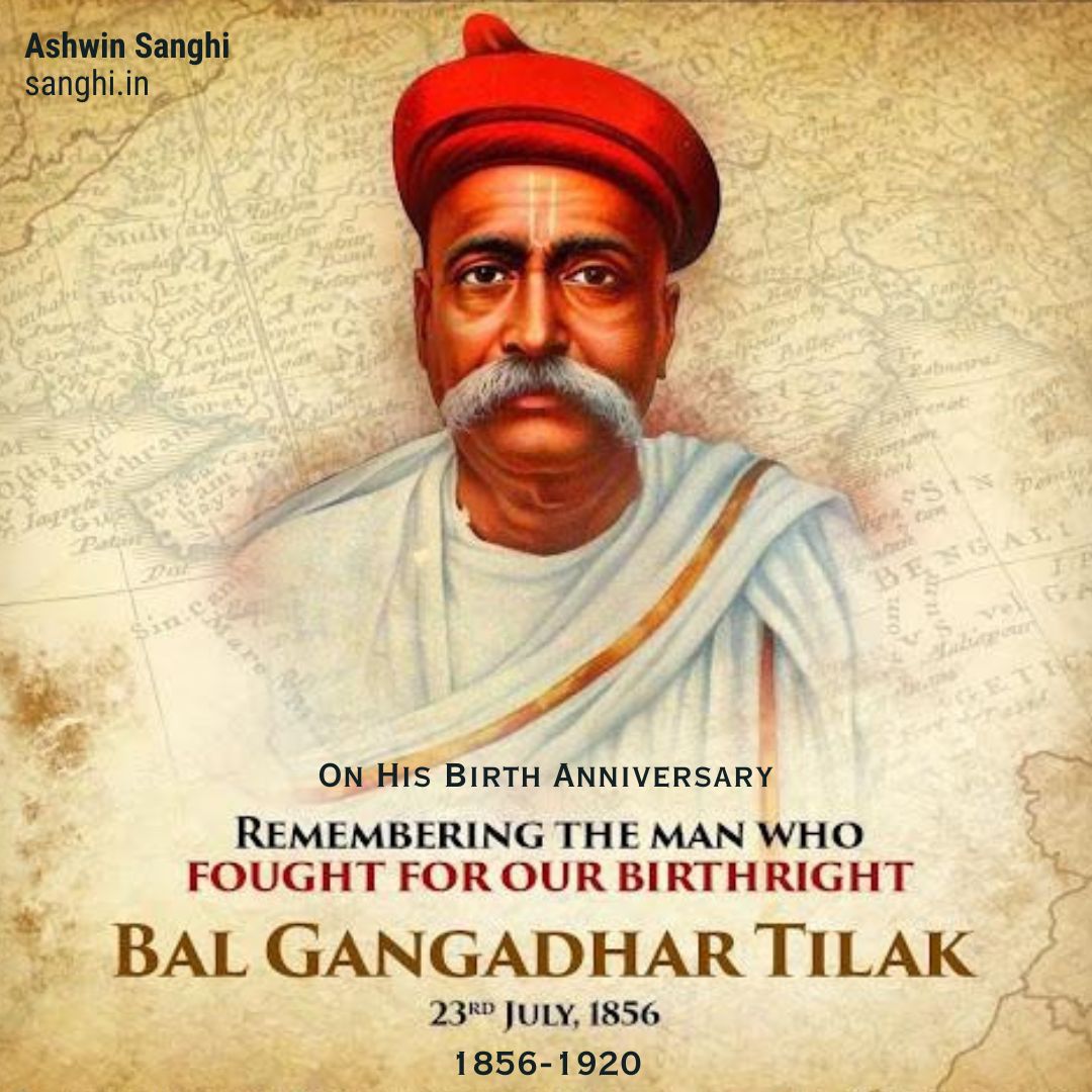 ashwinsanghi's tweet photo. Remembering Lokmanya Bal Gangadhar Tilak, the fiery patriot who gave us the words that ignited a movement: “Swaraj is my birthright, and I shall have it.” His courage lit the path to freedom and awakened a nation’s spirit. 🇮🇳 #BalGangadharTilak #LokmanyaTilak #ThisDayThatYear https://t.co/ENpKl7lrBX