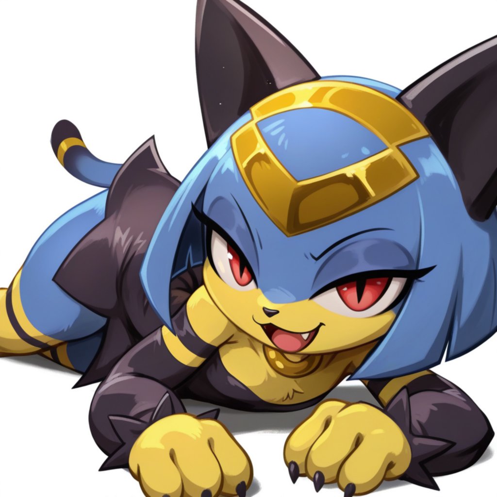 LiliMouse_'s tweet photo. Sekhmet is waiting for you... 💛💙

#Palworld https://t.co/0z7QjGFb9O