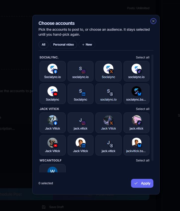 Socialync_io's tweet photo. Socialync now allows creators to post media across multiple of the same platforms under different accounts... 

This is a massive change to help speed up content automation for our users! https://t.co/AlzTcxzAR5