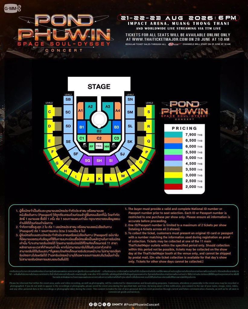 4lto1d's tweet photo. WTS LFB 
POND PHUWIN SPACE DYSESSY CONCERT IN BANGKOK THAILAND 

4 tickets available 
✅ Zone A3
✅ Zone SH 

Foreigners can dm also
Serious buyers only 
DM if interested 
#pondphuwinconcert #impactarena #Bangkok. https://t.co/mnYSzQKh8N