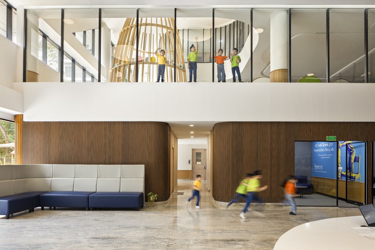 Architizer's tweet photo. #ArchitizerAwards

This kindergarten is organized around a simple idea: the building should grow with its students. Each level introduces new ways to play, learn, and interact, supporting children's development through spatial design rather than decoration alone.

📍 Nagpur, India
Project by: Vijay Gupta Architects
Details: https://t.co/SNcq9sMy2s