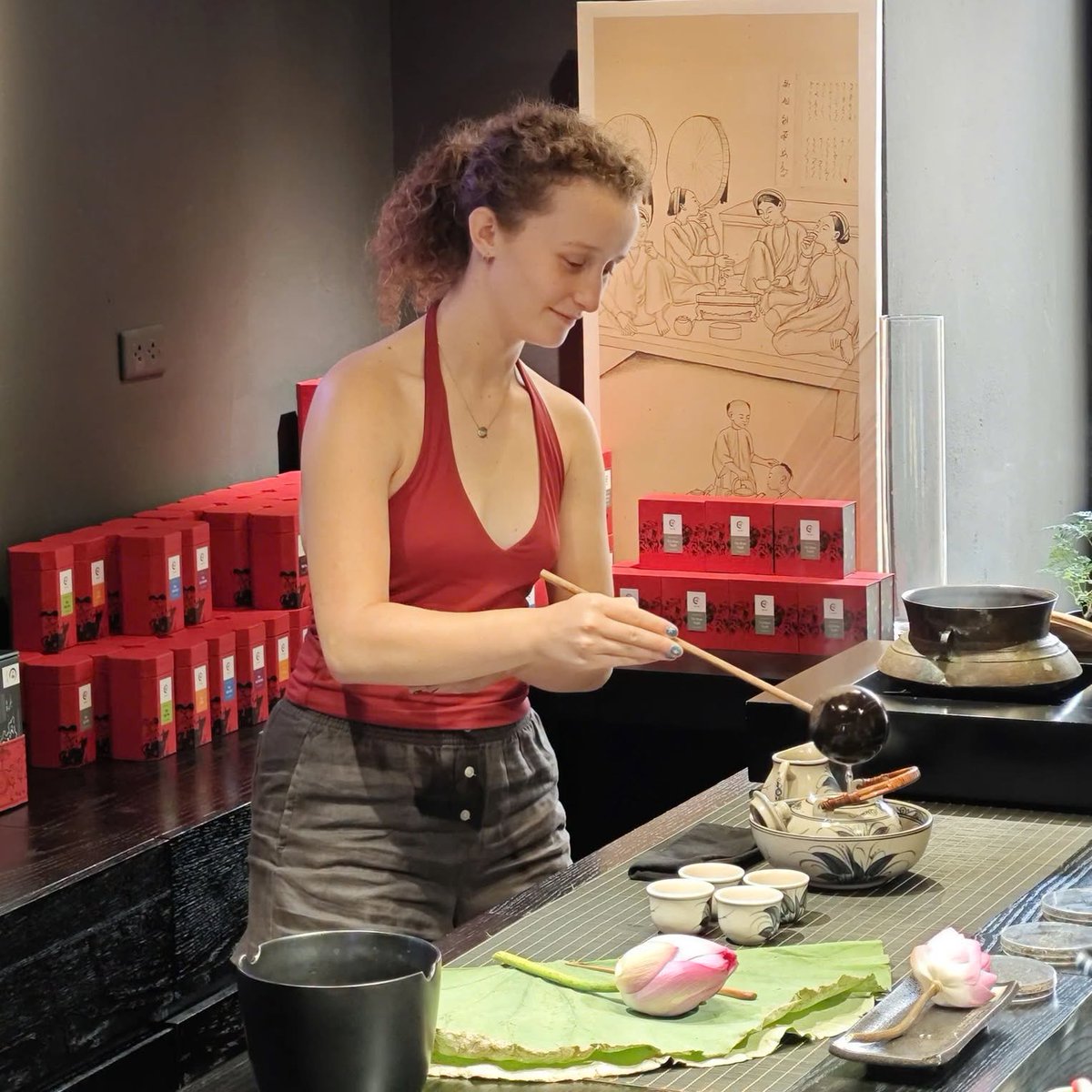 traviet's tweet photo. A beautiful afternoon at our Lotus Tea Experience.

Today we welcomed three lovely international guests to discover the art of Vietnamese lotus tea. From learning the tradition behind lotus-scented tea to sharing cups of tea together, it was a simple yet meaningful experience. https://t.co/f1TfLnaKv6