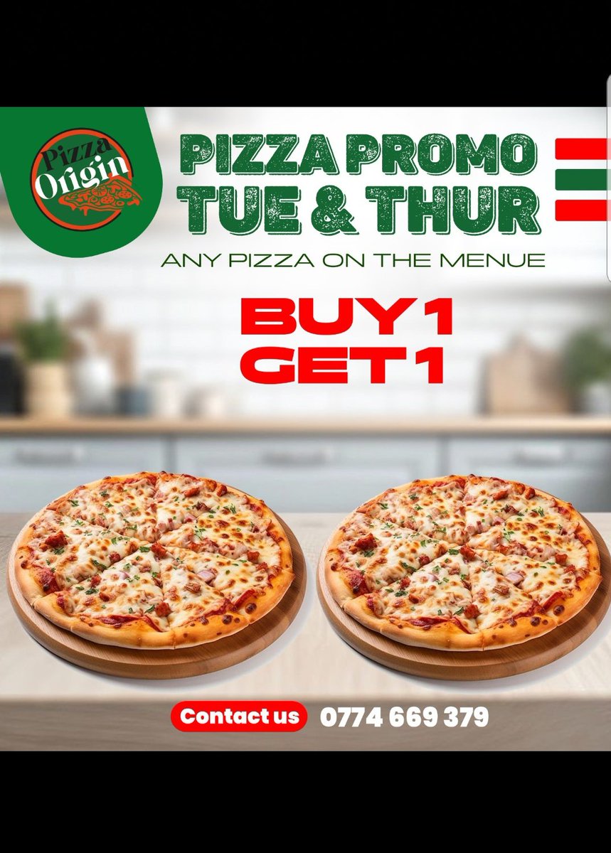 NyamwizaMarion's tweet photo. Good morning from the best Pizza plug in Uganda,

Today it's buy one get 1 more free.

Don't miss out bantu bange 

Contact +256 706 133887 to make your order now.
https://t.co/0DEdr8h9La https://t.co/ZZKGKA3lo2