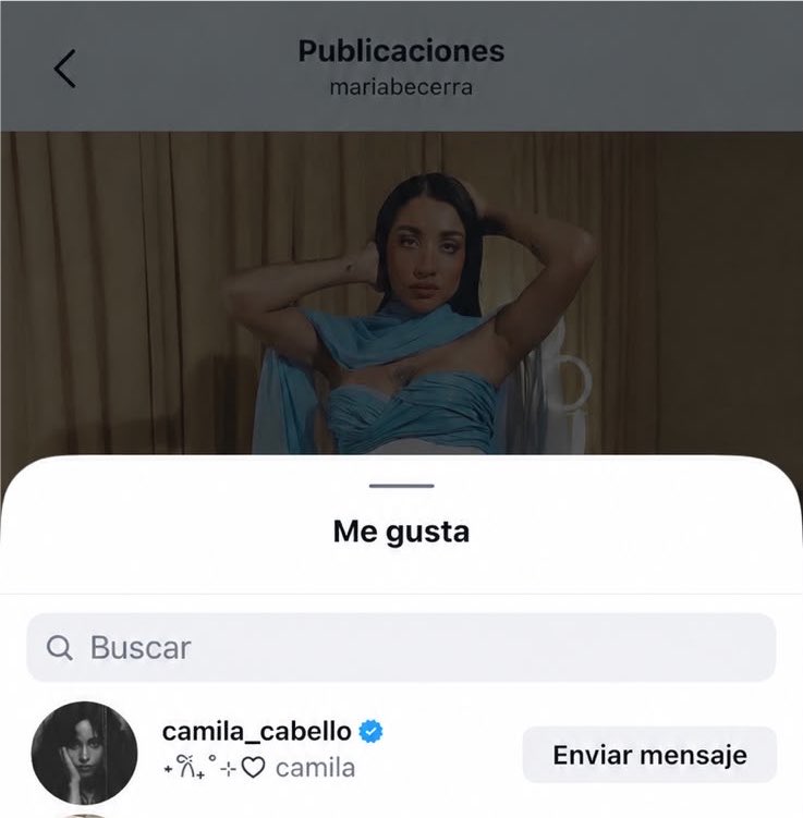 Cabello_Data's tweet photo. Camila Cabello le dio me gusta a la última publicación de María Becerra, en la que defiende a su país tras la ola de odio hacia Argentina en redes sociales. 🇦🇷 https://t.co/vFHfiRZx0K