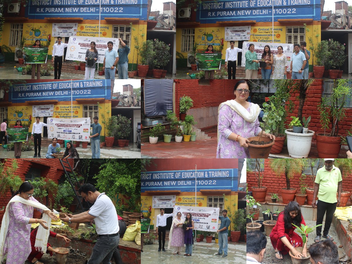 DIETRKPofficial's tweet photo. 🌿 Team Vidyanjali, DIET R.K. Puram (District New Delhi &amp; South West-A), with Being Green NGO, planted 120 saplings under a CSR-driven #Vidyanjali Green Initiative. Each sapling was adopted by a student-teacher, nurturing responsibility for a greener tomorrow. 🌱💚#BeingGreenNGO https://t.co/hLX9y66UKL