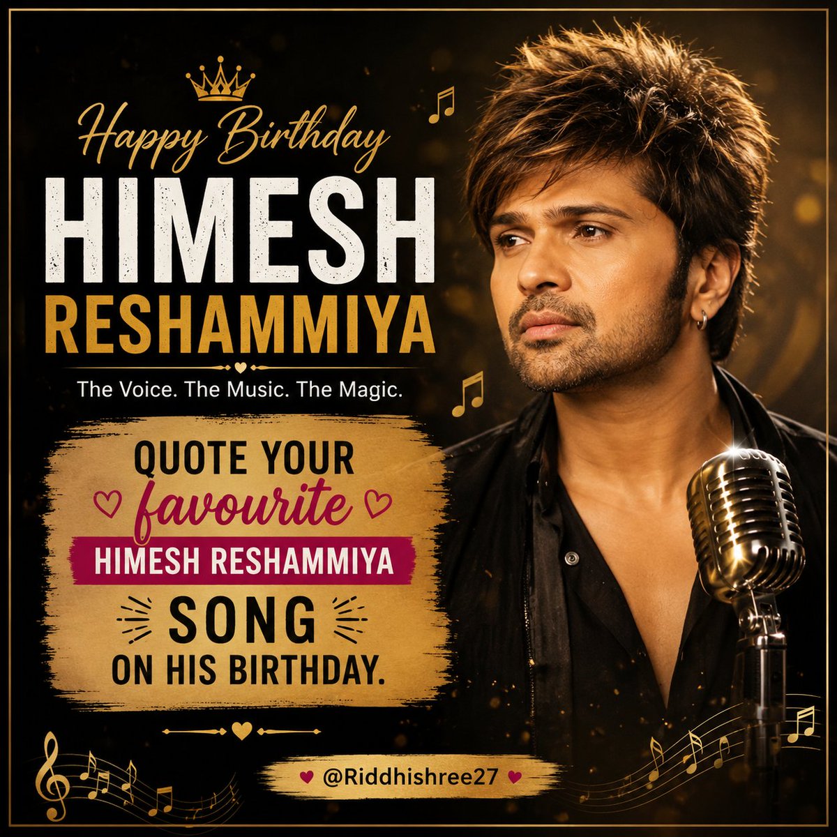 Riddhishree27's tweet photo. Quote your favourite Himesh Reshammiya song on his birthday https://t.co/XXKpXAgvoy