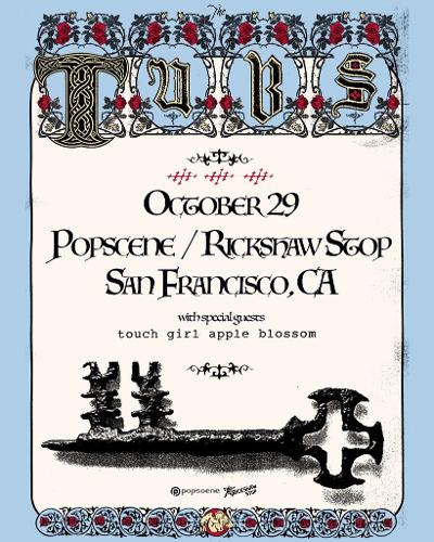 popsceneSF's tweet photo. POPSCENE SHOW UPDATE 🚨

The SF return of London indie jangly-pop faves...  

THE TUBS 🇬🇧🇬🇧🇬🇧
+ Touch Girl Apple Blossom (just added!) 

Thursday, 10/29
@rickshawstopsf
8pm doors, All ages

$20/25 tix

@_the_tubs_

GRAB TIX HERE!🎟️

https://t.co/Ekh0avIVGO https://t.co/TZ2JGPm88G