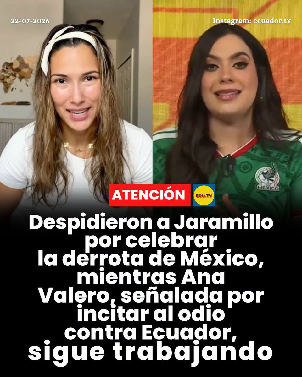 AxelR88643's tweet photo. @vayavayatv Estamos esperando la renuncia de Ana Valero @FOXSportsMX, ella literal si dijo que ODIA a Ecuador y compartía en su Twitter mensajes de odio hacia la selección y no hacen nada? https://t.co/Lpsv9t55Q3