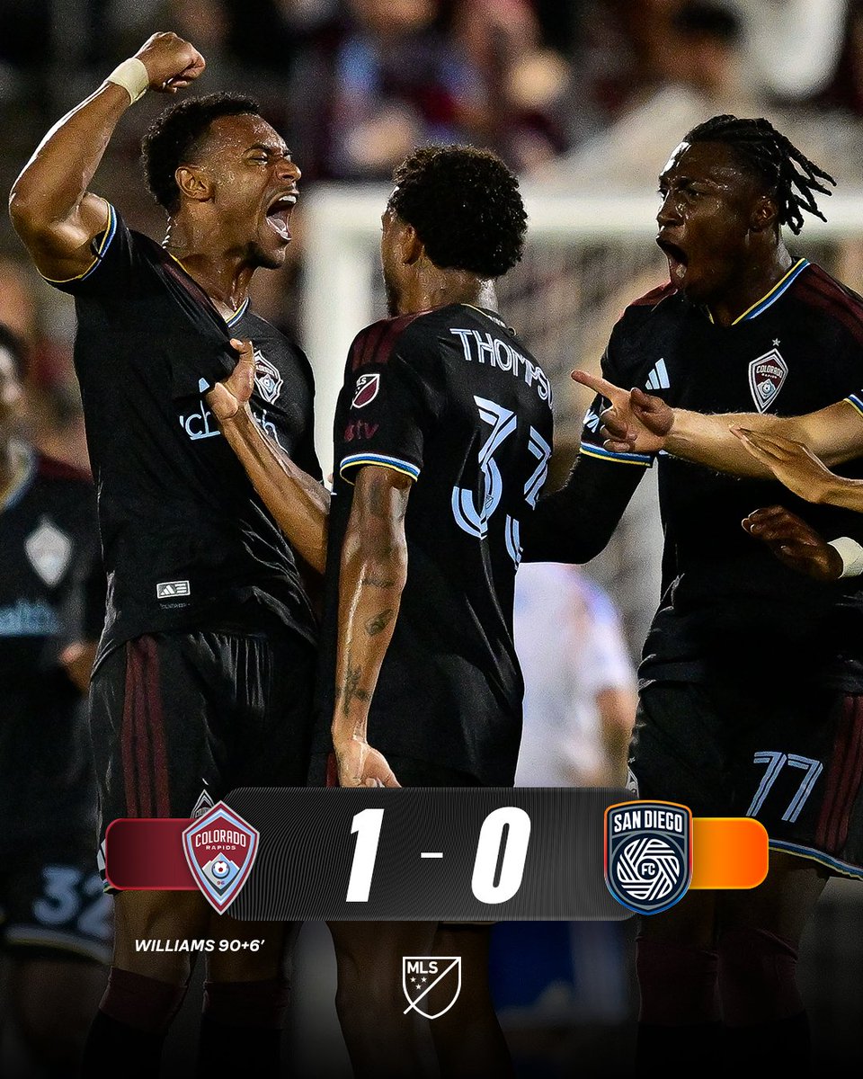 MLS's tweet photo. A last-minute match winner from Loïc Williams lifts @ColoradoRapids over San Diego! https://t.co/F1Vzrjt3R1