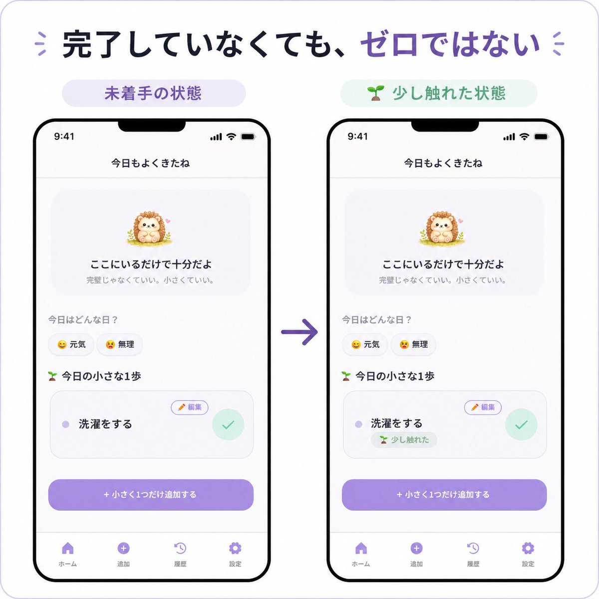 GentleTasks's tweet photo. レポートのファイルは開いた。
でも、提出までは終わっていない。
普通のToDoでは未完了のままでも、GentleTasksでは「少し触れた」と残せます。
完了しか記録できないToDoが重く感じる人向けです。

実際の画面はプロフィールに載せています。
#タスク管理 https://t.co/NjWnTKPNat