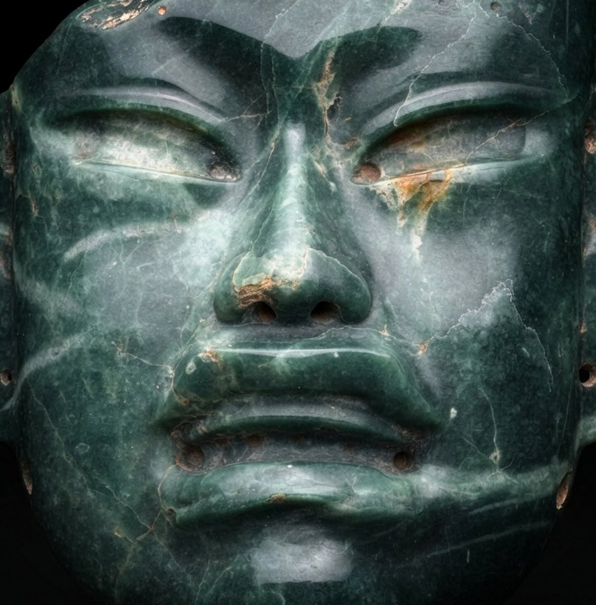 EkoLovesYou's tweet photo. Pacific Ocean, early 1400s. A trading junk goes down off Palawan in the Philippines. It stays on the bottom for 500 years.

In 1993, a pearl diver finds it. Divers pull up 4,722 artifacts. Ming porcelain, bronze cannons, Chinese coins struck between 1403 and 1424. And 21 grinding stones. The official catalog calls them sharpening stones. Researchers who handled them said manos and metates, the corn-grinding stones of Mexico. Nobody agreed and the story went quiet.

Chinese coins. Asian waters. Stones some researchers swear came from Mexico. Columbus is still decades away. History is compressed and censored and memory-holed, but you never see anyone talk about this.

I remember being taught that Asia and the Americas never ever touched. One land bridge during the last ice age, then the Pacific becomes a wall until 1492.

But around 1500 BC, at the exact moment the Shang dynasty is working jade and writing on oracle bones, the Olmec civilization somehow rises out of nothing on the Gulf Coast. Jade, for the first time. Writing, for the first time. Kingship, for the first time. Everything all at once.

No local evolution led up to it. But statues show men with pointy beards in clothing that doesn't quite look Mesoamerican. Seems the Olmecs and the Shang worshipped the same exact cleft-headed god. And over 80 petroglyphs across the Southwest match Shang oracle bone script.

Also turns out there's a bit of Chinese DNA in the Maya of the Yucatan, as well as the people of Nayarit.  Chihuahuas carry DNA from the miniature court dogs of imperial China. Asiatic chickens were already in Mexico when the Spanish landed, being used for divination, same as in China. The Maya word for chicken is ki or chi. The Chinese word is ji (sounds exactly the same). The Chinese rose was growing on Mexico's west coast before any European ship logged a position. And the people of Nayarit still tell of ships as big as houses that came centuries before the Europeans. Bigger than the European ships.

In 1405 the Ming emperor built the Treasure Fleet. 317 ships. 27,000+ men. Flagship 400 feet long, five times anything Columbus would sail nearly a century later. It went on seven voyages.

Which brings me back to the junk on the ocean floor.

Standard objection has always been if they came, where's the wheel? ok fine, but Mesoamericans had the wheel. Archaeologists dug up figurines. Tiny clay animals on wheels. Toys for kids.

And toys imitate what adults use. Try naming one practical thing that exists in toy form that doesn't exist in the real world. Maybe they saw it work, but the working version was kept from them.

What if the Chinese reached Mexico? What would've been the terms of the visit? Somebody crossed with huge ships and pets and plants and stayed long enough to leave DNA on both coasts, long enough for their chicken to keep its Chinese name in a Mayan mouth.

What if Americas were never sealed off? What if the peoples of the East walked and sailed into our hemisphere, wave after wave, long before any flag was planted?

Some day, sooner than later, a certain government is going to go digging in its 'archives' and come up with some sort of theory. A forgotten voyage, an old gift, a tribute list. And they're going to wave it around like a deed. A long dead dynasty's map turned into a dotted line around our ocean, our hemisphere, and a story that started out for schoolchildren ends up a claim on land that was never theirs.

So maybe the Chinese reached Mexico. But a visit is not a title, and gifts are not deeds. A sunken ship just proves somebody came. And that's all it proves. So when they start reading from the archives, remember the junk.