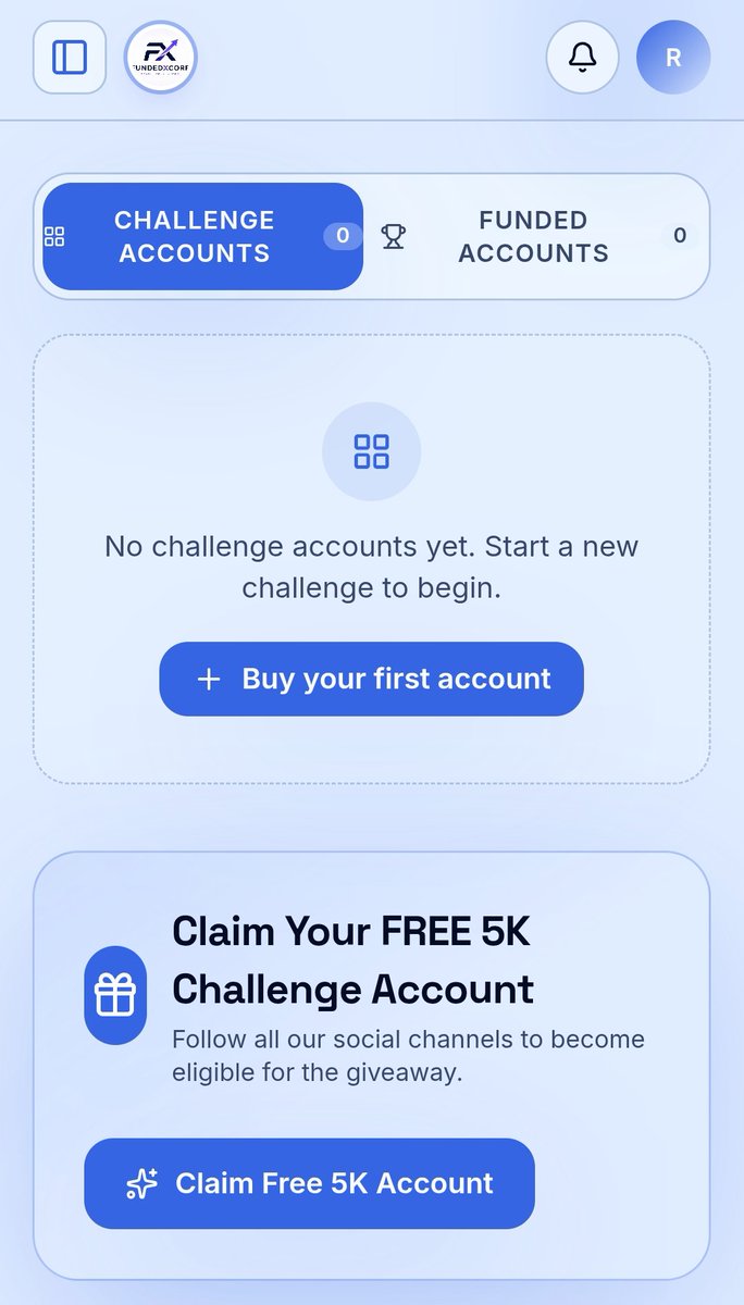 FundedXcore's tweet photo. 🎉 Claim Your FREE $5K Challenge Account

Thank you for being part of the FundedXCore community!

Please note that the FREE $5K Challenge Account is available only to the first 2,000 users who successfully signed up during the giveaway registration period.

✅ If you were among the first 2,000 registered users, you can claim your FREE $5K Challenge Account from your dashboard.

❌ Users who signed up after the first 2,000 registrations will not be eligible for this giveaway, even if the claim button is visible.

We appreciate everyone's support and wish all traders the best of luck. More exciting giveaways and opportunities will be announced in the future.

FundedXCore Team