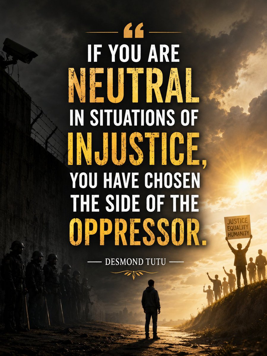 Pankajsamir3's tweet photo. "If you are neutral in situations of injustice, you have chosen the side of the oppressor"

#cjp_पार्टी #BJPvsCongress https://t.co/6NnAtKYtYv