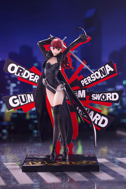 PersonaSpain's tweet photo. Reservas abiertas de las nuevas figuras de Joker, Violet y Crow de Persona 5 Royal de la línea Oshi Works de Kotobukiya, que cuentan con la particularidad de que representan la interfaz de usuario de batalla. Saldrán a la venta entre febrero y abril de 2027 #P5R