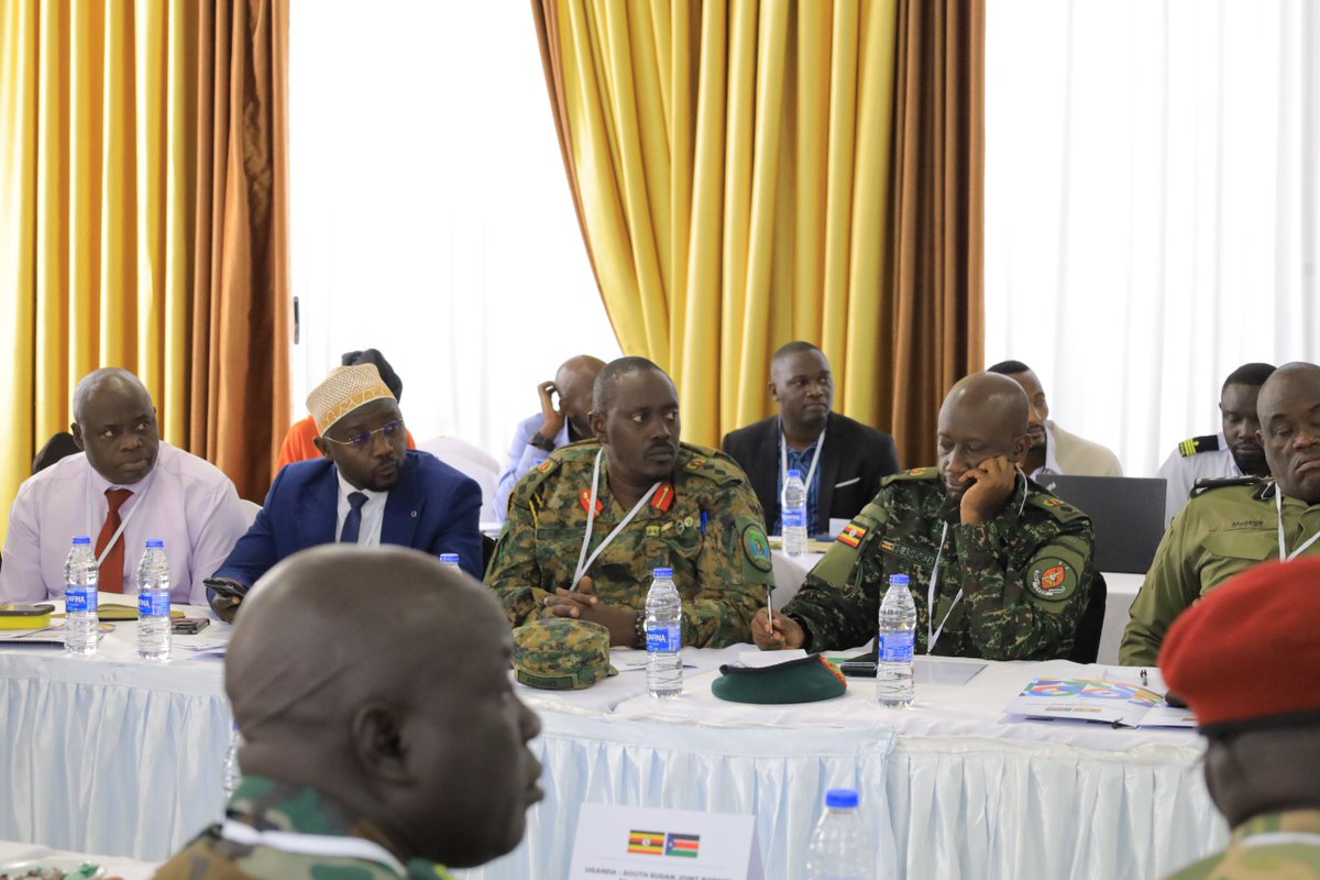 UgandaMFA's tweet photo. The Uganda–South Sudan Joint Border Bilateral Meetings began today 23rd July 2026 in Arua. This 2-day engagement operationalizes the July 2025 directive by H.E. Yoweri Museveni and H.E. Salva Kiir to institutionalize regular border meetings. The goal is to turn policy into action on trade, security, and community relations. Discussions will tackle tariff and non-tariff barriers, streamline customs in line with EAC protocols, strengthen joint patrols, and promote peaceful co-existence. Officials from Foreign Affairs, Trade, Defence, Lands and Revenue plus border leaders are present. #Uganda #SouthSudan #EAC #BorderBilateral #Museveni #SalvaKiir #Arua #RegionalIntegration