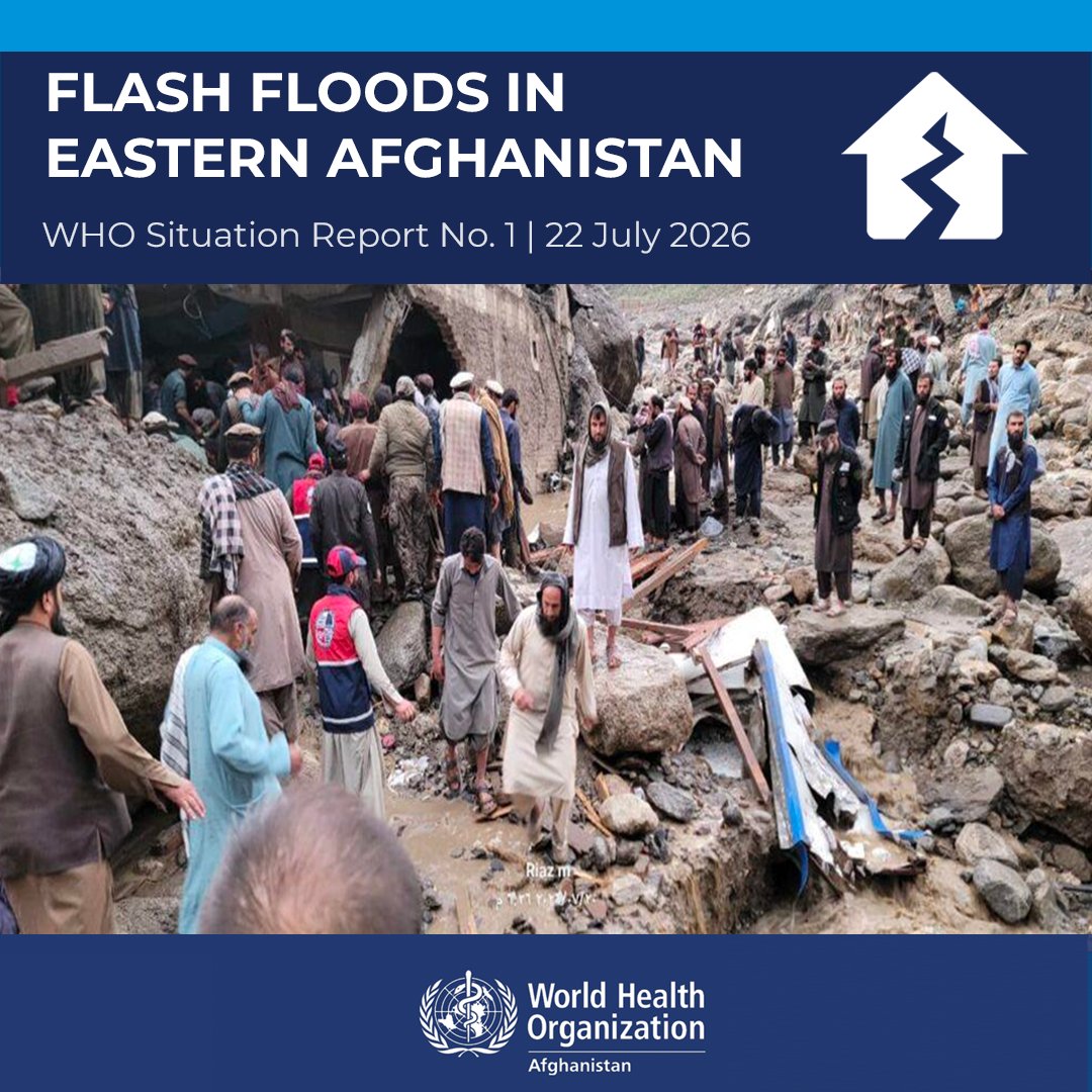 WHOAfghanistan's tweet photo. .@WHOAfghanistan has issued the1st Situation Report on the devastating flash floods in eastern Afghanistan.
The report provides an overview of the health impacts, response efforts, and urgent needs in the affected areas.
Access the full report here: 👉 https://t.co/EPAE34QJYA https://t.co/K8SC5P502i