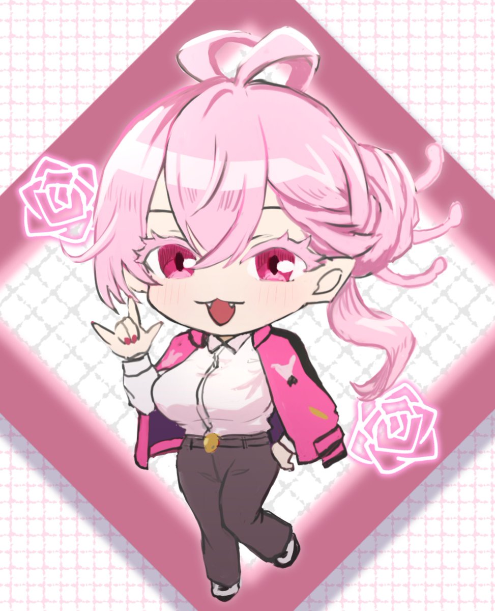crabityo's tweet photo. 魔ーケットカフェのアリスちゃんとおそろい衣装のアムちゃんです🩷 https://t.co/Xf3IiYuugP