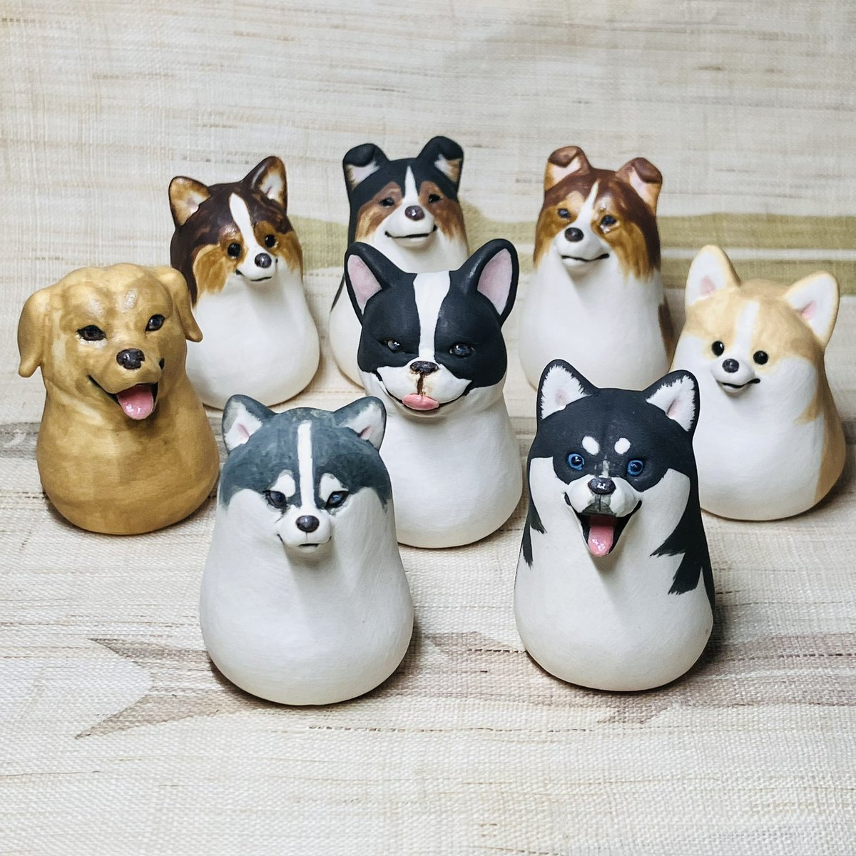 tajicco's tweet photo. 色々いっぬ置物。 https://t.co/Lk4xy48T4W