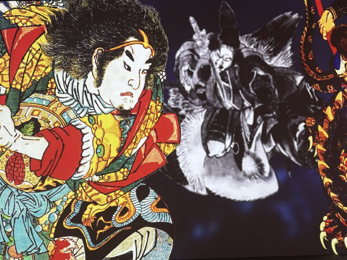 akoron1's tweet photo. 今日は早起きして、仕事を仕上げて納品^ ^。それから「動き出す浮世絵展」に行ってきました。葛飾北斎、歌川国芳、歌川広重、喜多川歌麿、東洲斎写楽、歌川国貞など世界的な浮世絵師の作品300点以上をもとに、最先端の3DCGアニメーションやプロジェクションマッピングを駆使した作品群💖。ため息❣️ https://t.co/0K8JsNodFq