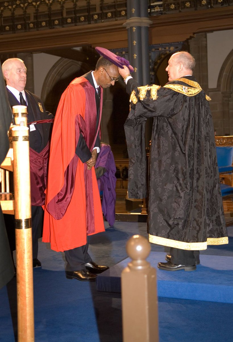 FelixMugenzi's tweet photo. Prestigious universities around the world have awarded President Paul #Kagame at least eight honorary doctorates in recognition of his leadership, contributions to peacebuilding, and role in Rwanda's economic transformation.

His documented honorary degrees include:

1. Doctor of Laws (LL.D.) – University of the Pacific, United States (April 2005)
2. Honorary Doctorate – Oklahoma Christian University, United States (April 2006)
3. Doctor of Laws (LL.D.) – University of Glasgow, Scotland (November 2007)
4. Doctor of Laws (LL.D.) – Florida State University, United States (February 2009)
5. Doctorate in International Relations – Fatih University, Türkiye (March 2012)
6. Doctor of Humane Letters – William Penn University, United States (May 2012)
7. Doctor of Laws (Honoris Causa) – Bahir Dar University, Ethiopia (July 2016)
8. Doctorate in Public Policy and Management – Yonsei University, South Korea (June 2024)

These honors reflect international recognition of President Kagame's leadership, his commitment to national development, and his contributions to peace, governance, and public policy.