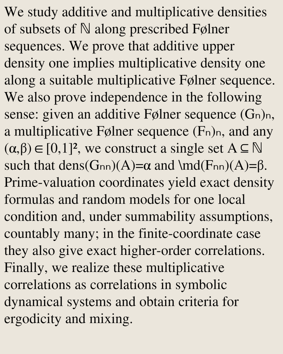 PQBW's tweet photo. Additive and multiplicative densities, prime valuations and symbolic models

Natalia Mora Cuellar, Ignacio Rojas Aravena, Alexia Yavicoli
https://t.co/C1P0zG9vim [𝚖𝚊𝚝𝚑.𝙽𝚃 𝚖𝚊𝚝𝚑.𝙳𝚂] https://t.co/3asMyiNTij