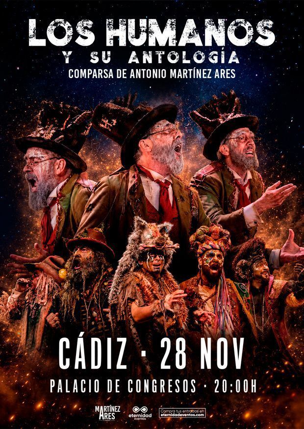 ComparsaAres's tweet photo. 📍 CÁDIZ
┌ 📅 28 de Noviembre
├ 🧬 Los Humanos
├ 🎭 Palacio de Congresos
└ ⏰ 20:00H
🎟 Entrada: https://t.co/fSZ5X3NqrF https://t.co/CWhLdGmsCA