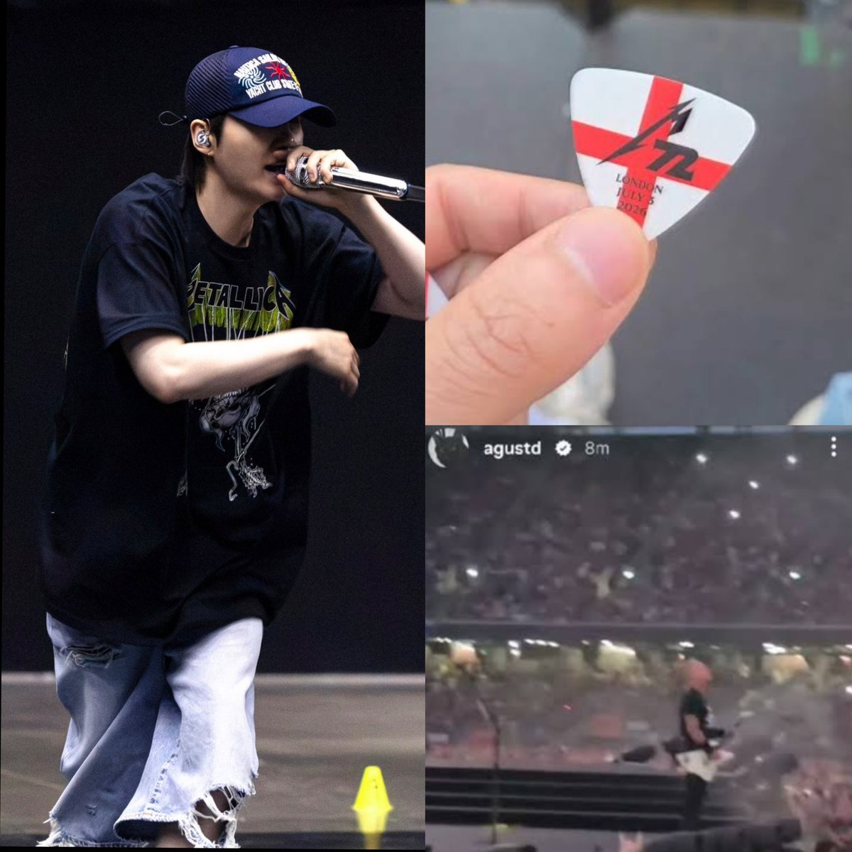 sakinayoongi's tweet photo. Yoongi is a whole Metallica fanboy, went to their concert, collects their guitar picks and wears their tshirt merch he's so cute, literally just like us 😭 https://t.co/2r5ICKJkPp