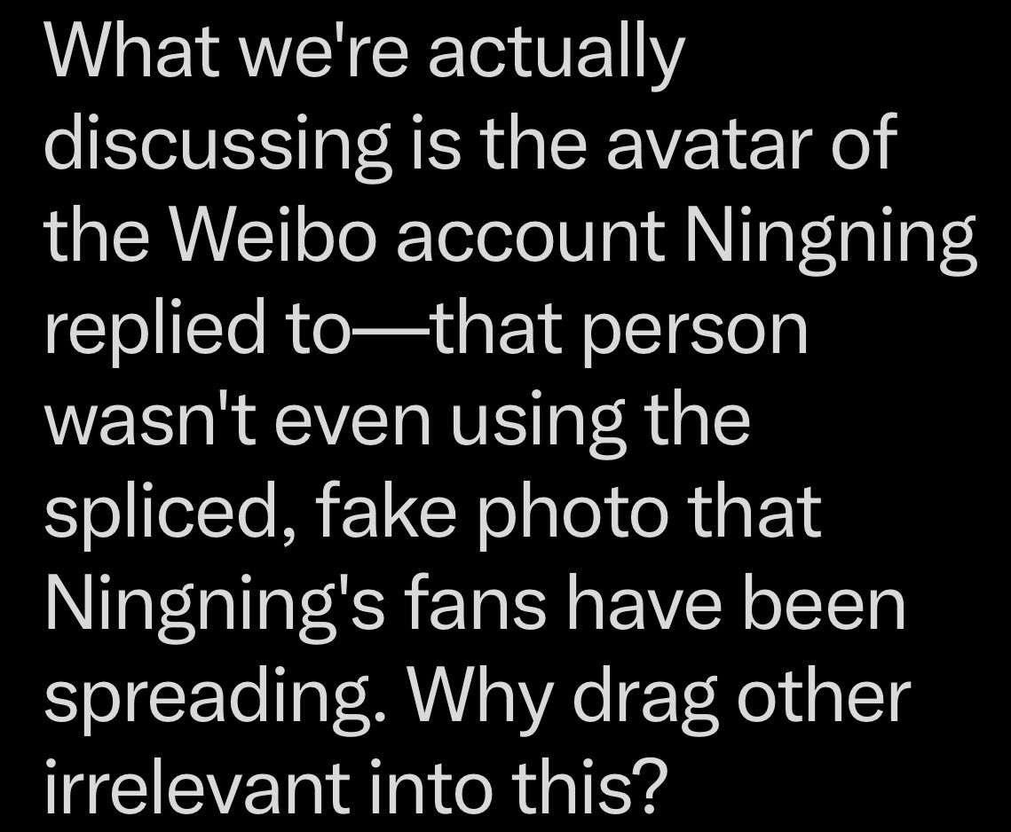 Anya_0304_'s tweet photo. why are Ningning's fans falsely spreading rumors that Karina Bar commented they hated Ning? Ningning's fans are genuinely spreading fake news just to make people hate Karina and her fans. https://t.co/EjDWJz8ISZ