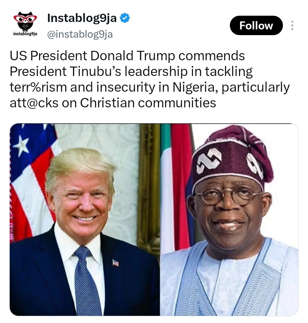 Abu_The_Truth's tweet photo. I wonder if our respected Barrister has seen this breaking news from yesterday. Trump seems to be endorsing the APC for 2027. 

Why the complete silence? Not a single post from him or any other retards about this yet. https://t.co/nWXpgGt72S