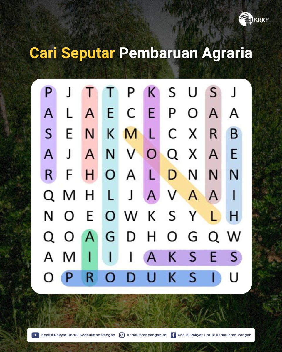 krkp_id's tweet photo. Halo sobat pangan!
Penasaran sama kunci jawaban kuis minggu lalu?
Ada 10 kata terkait pembaruan agraria, kamu kelewat yang manaa niih?

Tunggu kuis selanjutnya! Yuk seru-seruan bareng Minpa!

#KedaulatanPangan #KedaulatanPetani #KuisKedaulatanPangan #PembaruanAgraria https://t.co/9YhO0QHNFW