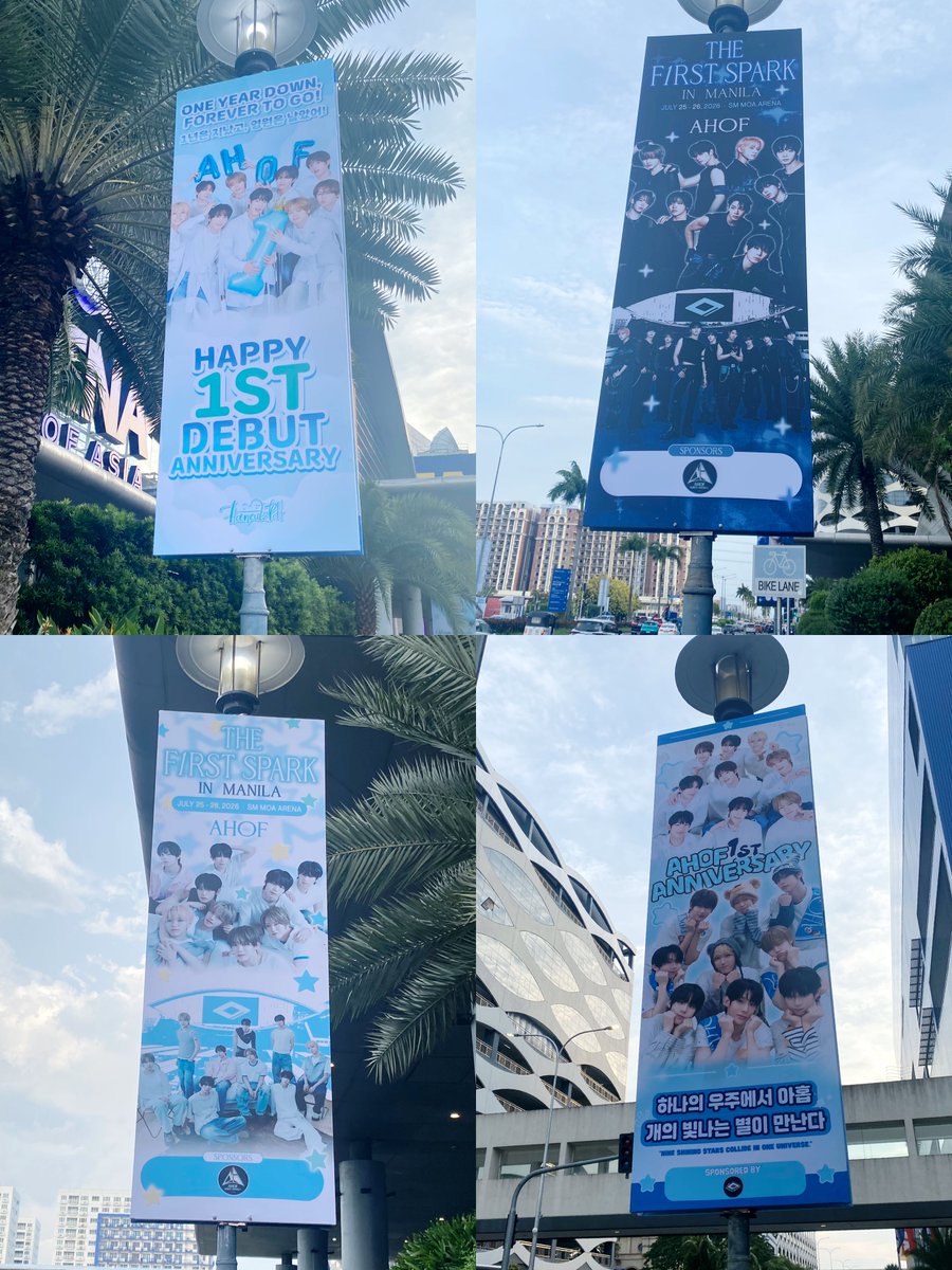 Sky143z's tweet photo. OT9 and AHOF Indiv lamp post banners~ https://t.co/2FnxYbNRcE