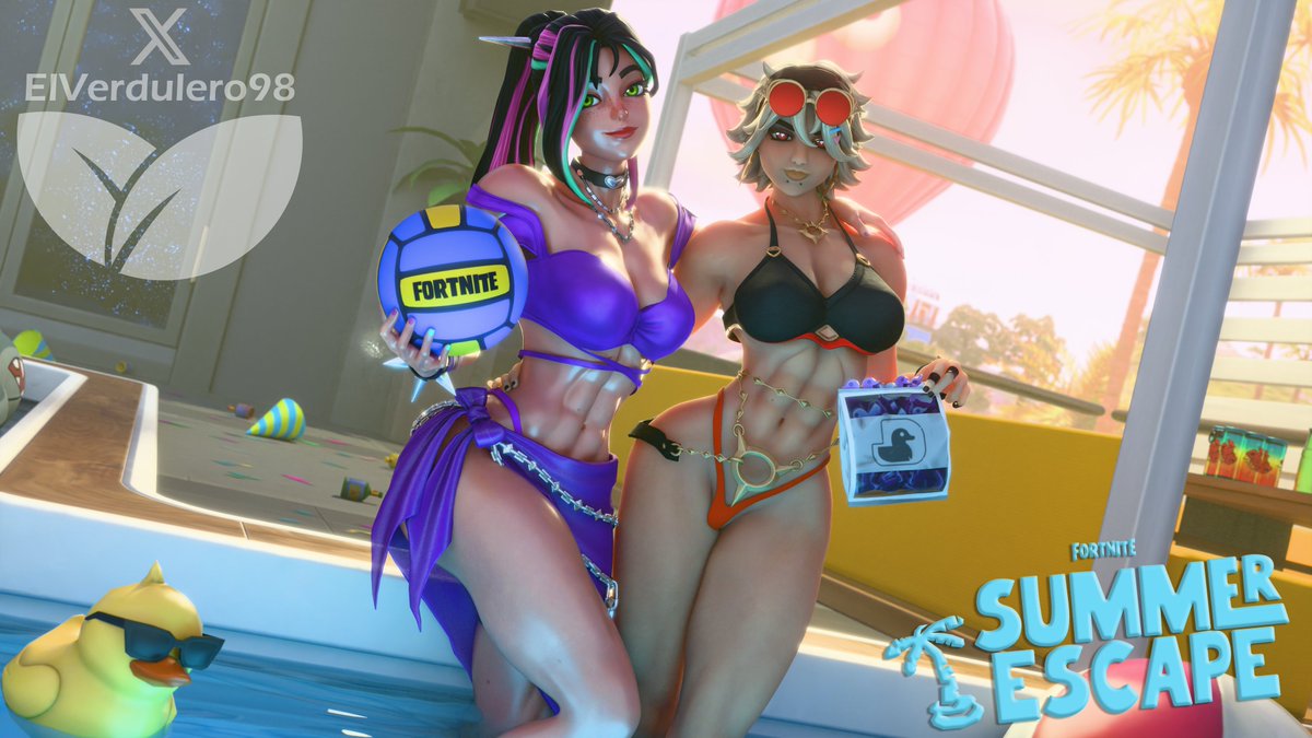 ElVerdulero98's tweet photo. Aprovechando los días de Verano. 🌅
Sand Witch Helsie 💜 &amp; Summer Slayer Joni 🧡 by the 🐐: @x_RedEyes 

#Fortnite #FortniteArt #3d #blender #FortniteFanArt #SandWitchHelsie #SummerSlayerJoni #FortniteChapter7 #FortniteRunners #Summer https://t.co/gWDUgKDozC