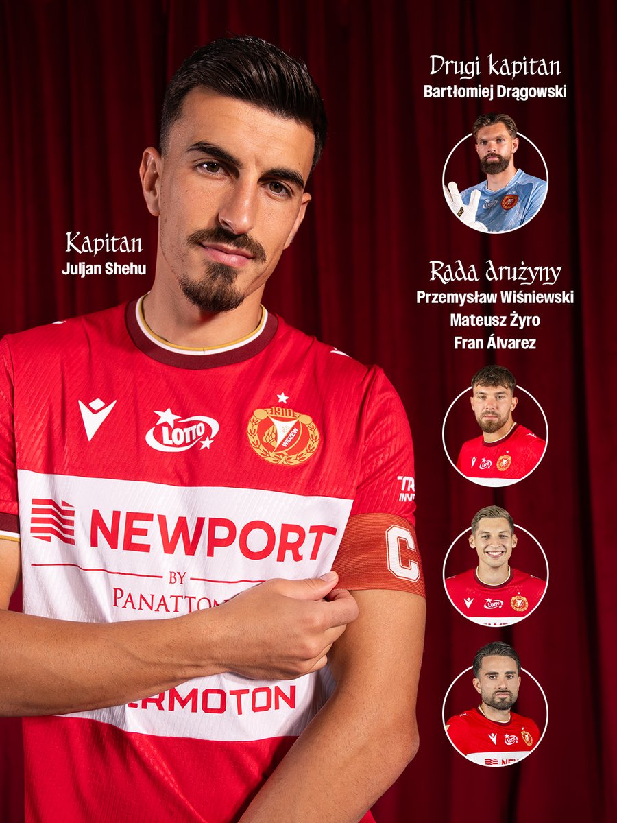 RTS_Widzew_Lodz's tweet photo. W nowym sezonie kapitanem Widzewa Łódź będzie Juljan Shehu 🫡

Jego zastępcą został Bartłomiej Drągowski, a w skład rady drużyny weszli Przemysław Wiśniewski, Mateusz Żyro i Fran Álvarez 🇦🇹 https://t.co/oGwtSYcHlD