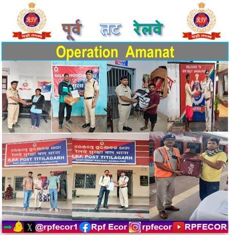 rpfecor1's tweet photo. "Keep your luggage with you! RPF/East Coast Railway retrieves passenger belongings worth ₹.43,500/- across East Coast Railway and reunites with their actual claimants on 22th July 2026.
#OperationAmanat @RPF_INDIA 
#MissionIntegrity https://t.co/PnmEI5TwSz