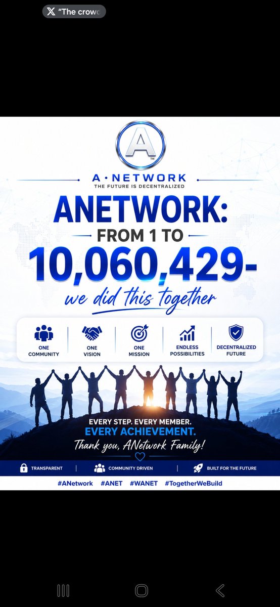 niharikalu69n's tweet photo. From 1 to 10,060,429 — this milestone belongs to every member of the A Network community. 🚀

Together, we've turned a single step into a powerful movement. The journey continues, and the future is brighter when we build it together.

#ANetwork #ANET #WANET #TogetherWeBuild https://t.co/PMuiexgDCO