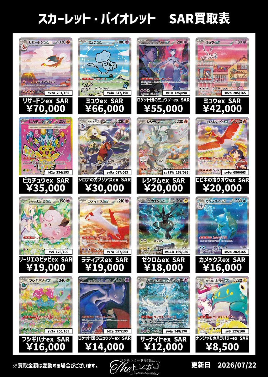 ✨スカーレット・バイオレット SAR買取✨ リザードンex SAR ¥70,000