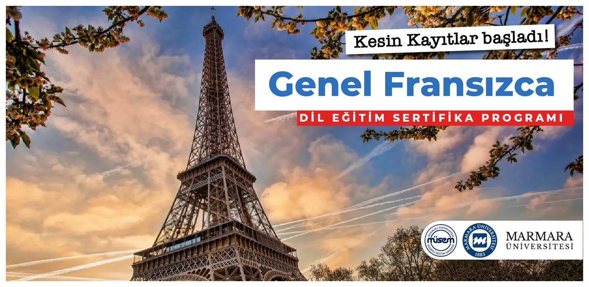 marmaramusem's tweet photo. Kesin kayıtlar başladı!

Genel Fransızca A1.1
Hafta Sonu Gündüz - Hafta İçi Akşam - Yüz Yüze Eğitim 
Kayıt Dönemi: 21 Temmuz - 07 Eylül
Eğitim Dönemi: 09 Eylül - 28 Ekim

Kayıt ve ayrıntılı bilgi için: 0216 777 0 700
https://t.co/ntsQ1kPqPE https://t.co/DftS9VwzOI