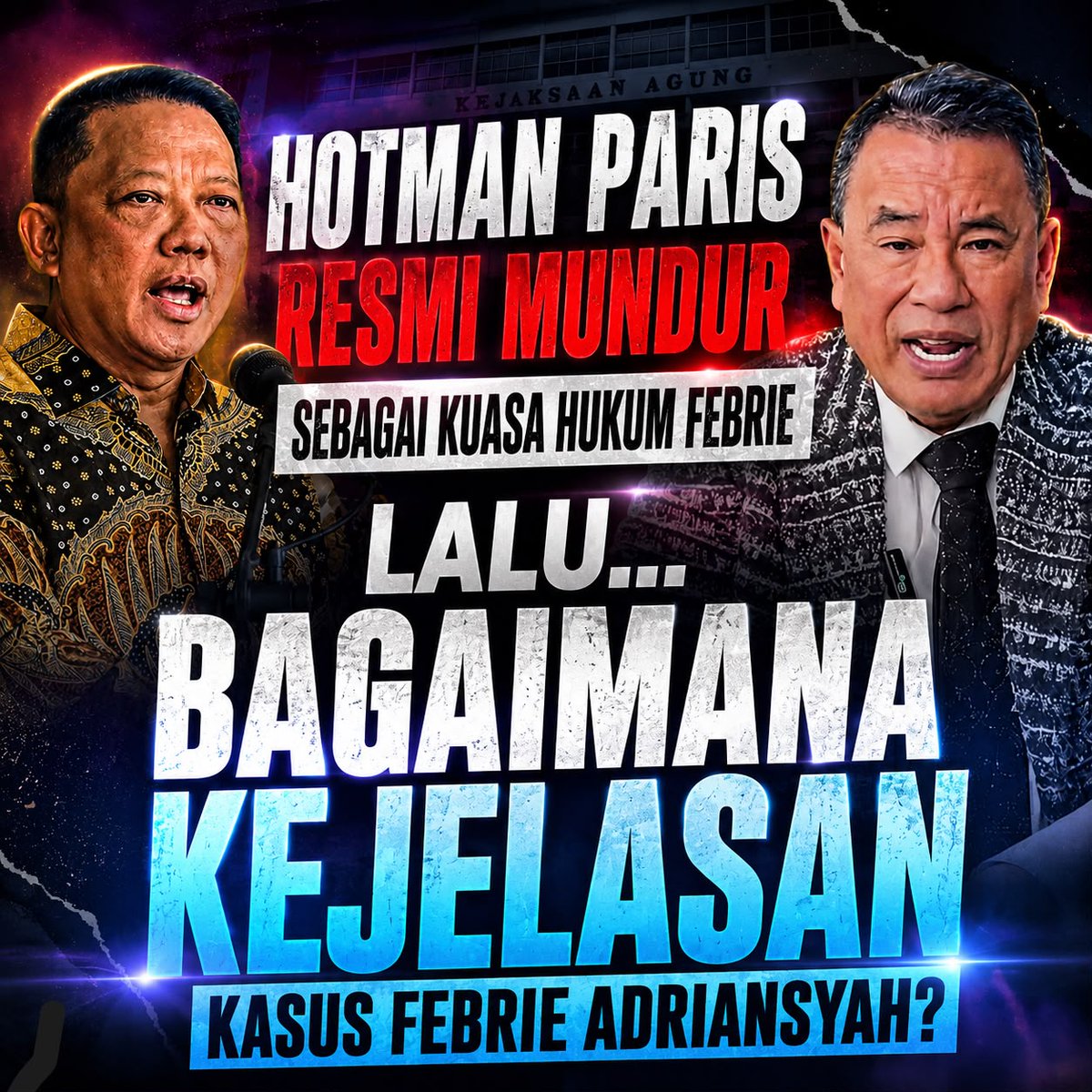 udarasiang's tweet photo. Pergantian kuasa hukum menjadi salah satu perkembangan terbaru dalam perkara Febrie Adriansyah. Langkah tersebut langsung menjadi perhatian masyarakat.  #HotmanParis #FebrieAdriansyah #Jampidsus #Kejagung https://t.co/Nt6rdp2KZq