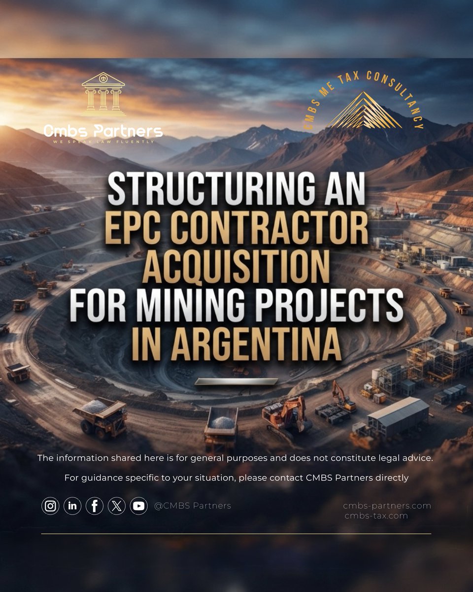 CMBSPartners's tweet photo. Acquiring an EPC contractor for a mining project isn't just a share purchase, it's a permitting problem wearing a corporate transaction's clothes.

Contact us for the full EPC in Argentina: info@cmbs-partners.com

#MiningLaw #EPC #ArgentinaInvestment #CrossBorderStructuring https://t.co/HnjCwiEnF4