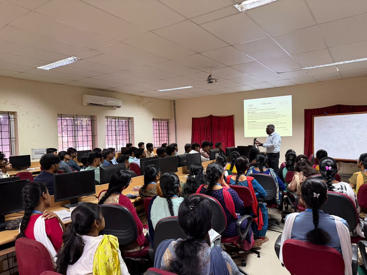 hod_eee_nec's tweet photo. 🎓 Guest Lecture on "Basics: Industrial Controllers" successfully conducted for III Year EEE students by Mr. T. Samuel, Retd. SE, TNEB.
An insightful session connecting classroom concepts with industrial applications.
@NECKVP
#ThinkEEEThinkNEC #NECKovilpatti #GuestLecture https://t.co/PFVNJbO42k