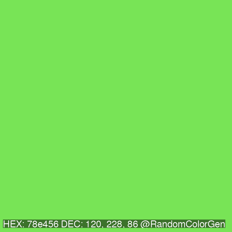 RandomColorGen's tweet photo. 78e456
120, 228, 86 https://t.co/fWwAzmj0oj