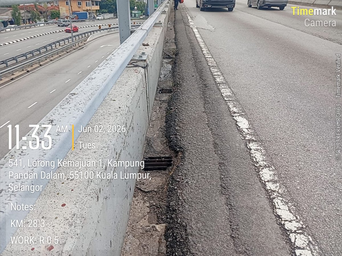 Konsesi_Alloy's tweet photo. 02/06/2026 -(R05) Penyenggaraan Dan Pembersihan Jambatan di KM28.30 di FT28 -MRR2 https://t.co/v5SsCbzMdb