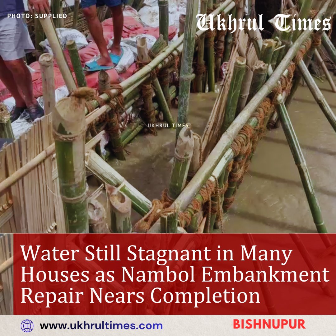 ukhrultimes's tweet photo. #BISHNUPUR: Local residents and volunteers, assisted by the Water Resources Department, Manipur Police, and the local MLA, have been working continuously to seal the breach caused by heavy #monsoon rains. Residents said only a small section of the damaged embankment remains to be repaired and expressed confidence that the work would be completed later on Wednesday.

More: https://t.co/TY4FcSNVyM