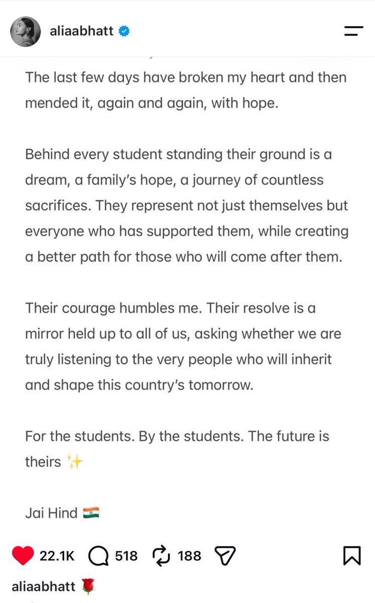 DrNimoYadav's tweet photo. Alia bhatt has posted on Students Protest.

Every Modi loyalist is ditching Modi now in his bad time https://t.co/G7VYY5aTJ8